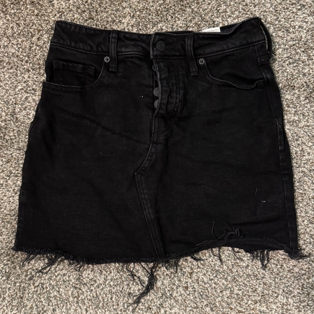 Old Navy Black High-Rise Denim Skirt